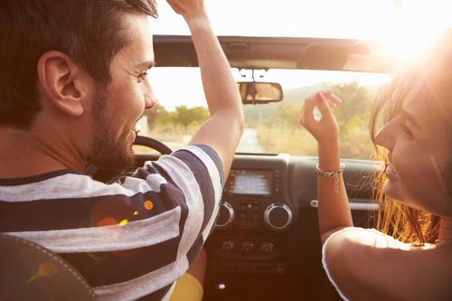 Latino Couple on Road Trip