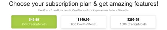 Screenshot of the AnastasiaDate prices