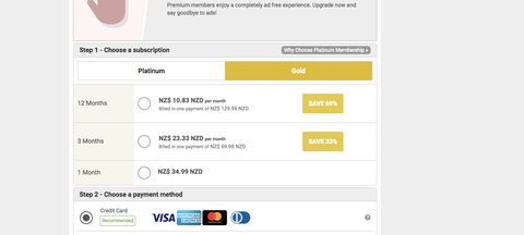 Screenshot of the AsianDating prices