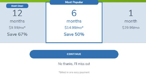 Screenshot of the CatholicMatch prices