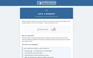 Screenshot of the Chat Avenue website