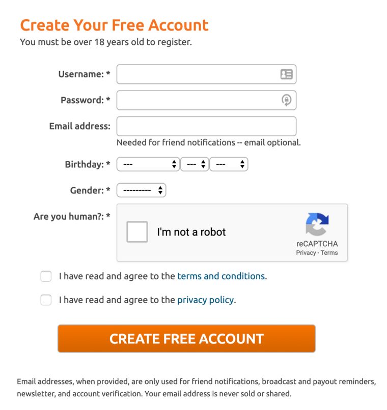 Chaturbate Registration