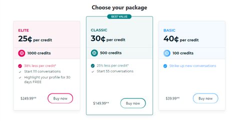 Screenshot of the Cougar Life prices
