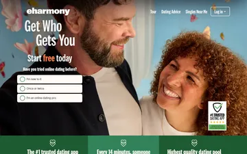 Screenshot of the eharmony website