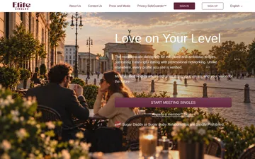 Screenshot of the EliteSingles website