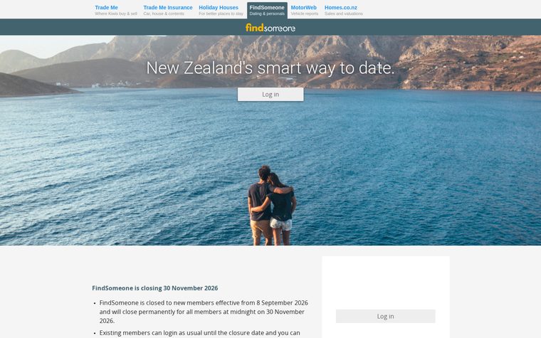 Screenshot of the FindSomeone website
