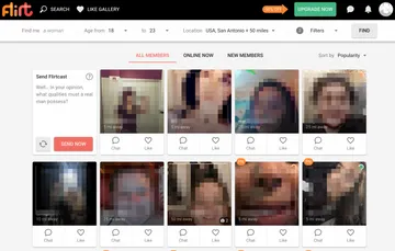 Screenshot of the Flirt website