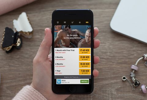 Screenshot of the Grindr prices