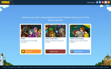 Screenshot of the Habbo website