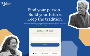 Screenshot of the Jdate website