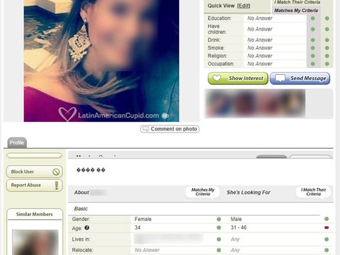 LatinAmericanCupid Female Profile