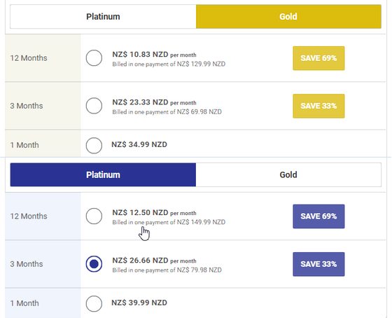 Screenshot of the MalaysianCupid prices