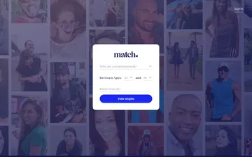 Screenshot of the Match website