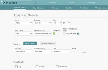 Screenshot of the Muslima website