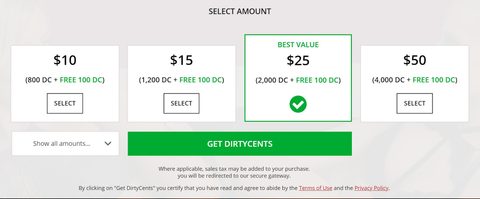 MyDirtyHobby Cents