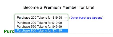 Screenshot of the MyFreeCams prices