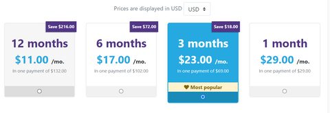 Screenshot of the MyTransgenderDate prices