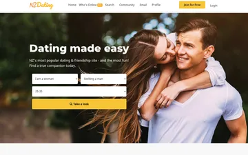 Screenshot of the NZDating website