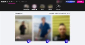 Screenshot of the OkCupid website