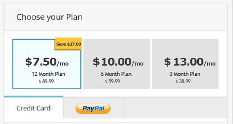 Screenshot of the Plenty of Fish prices