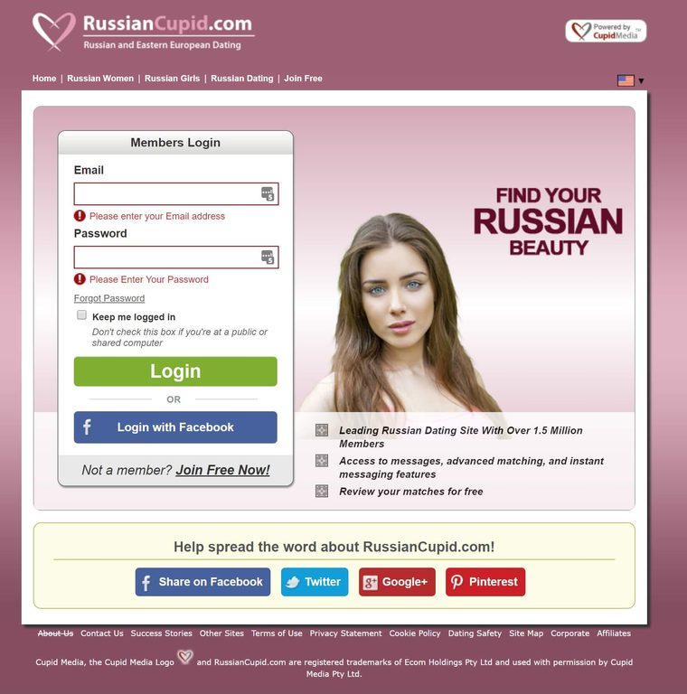 RussianCupid Registration