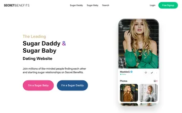 Screenshot of the Secret Benefits website