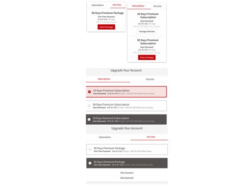 Screenshot of the Seeking prices