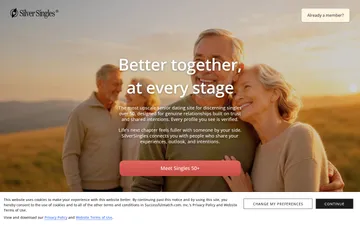 Screenshot of the SilverSingles website