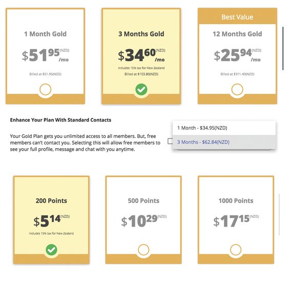 Screenshot of the SwapFinder prices