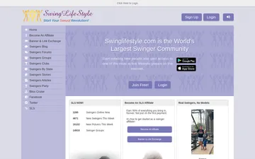 Screenshot of the Swing Lifestyle website