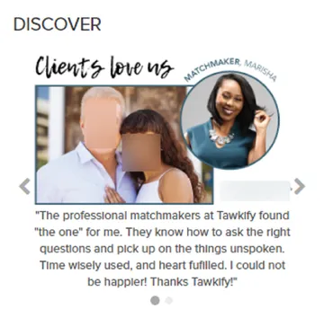 Screenshot of the Tawkify website
