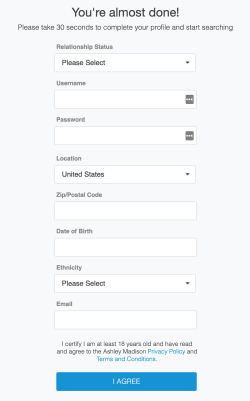 Ashley Madison Dating Site Registration Process