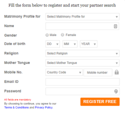 Bharat Matrimony SignUp