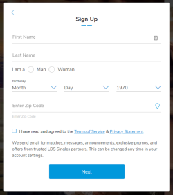 LDS Singles Signup
