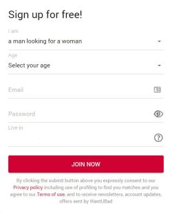 WantUBad Sign Up