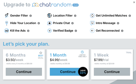 chatrandom cost