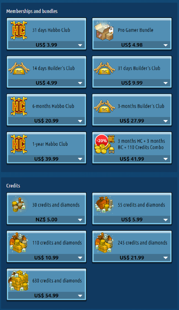 Habbo Prices NZ