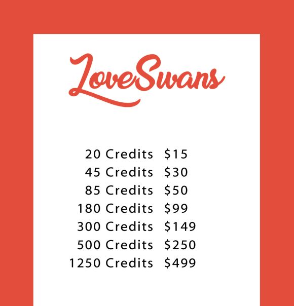 cost of loveswans credits