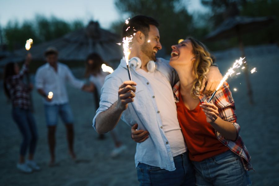 NYE AU NZ Couple with Sparklers