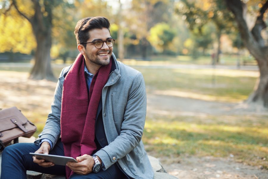 Muslim man in the park